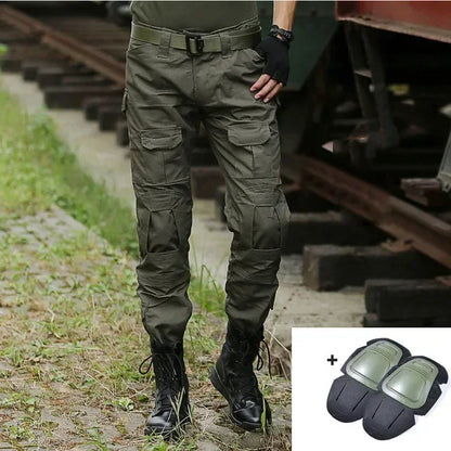 Men's Fashion Outdoor Hiking Overalls Pants Camouflage Tactical Pants Hunting Uniform Fighting Multi-Pocket Trousers