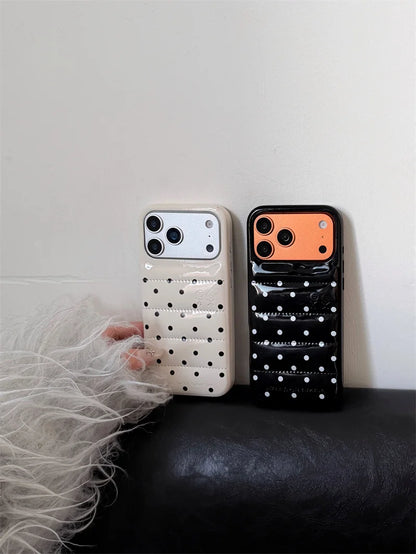 Luxury Silver Leather Love Heart Phone Case For iPhone 17 Pro 16 15 14 Pro Max Back Cover with Hand Strap Shockproof Cute Cases