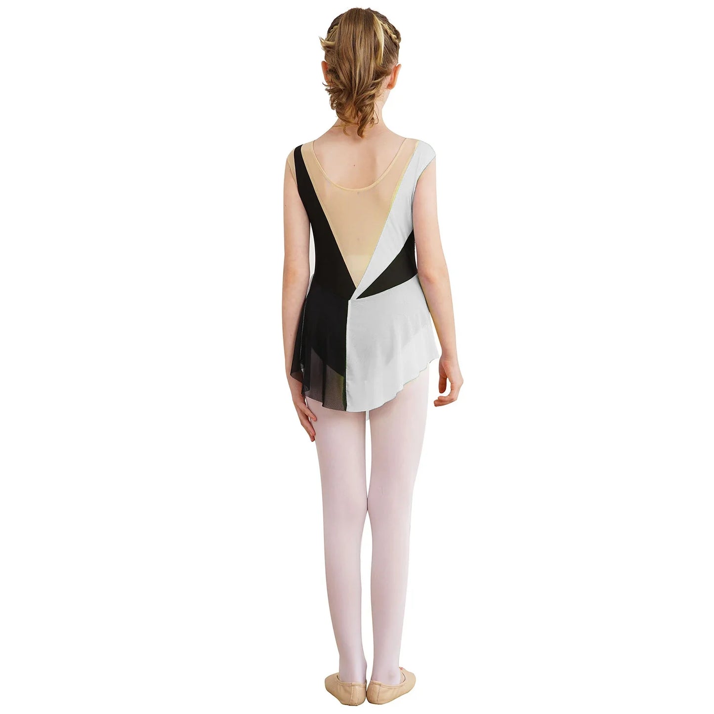Kids Girls Sparkly Rhinestone Ballet Jersey Leotard Dress Toddler Gymnastics Artistic Figure Skating Dance Leotards Costume