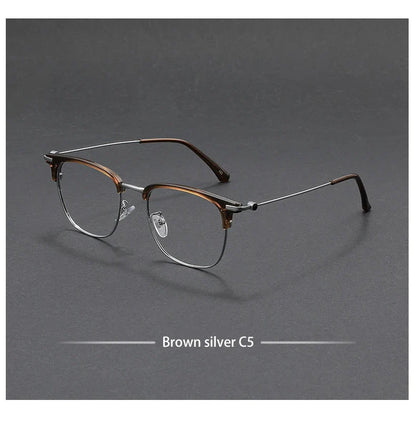 Fashion Vintage Teal Pure Titanium Eyeglasses Men and Women Computer Blue Blocking Myopia Customizable Prescription D8060