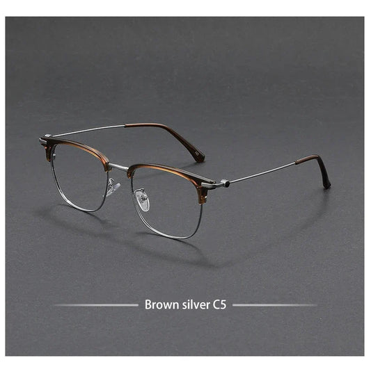 Fashion Vintage Teal Pure Titanium Eyeglasses Men and Women Computer Blue Blocking Myopia Customizable Prescription D8060