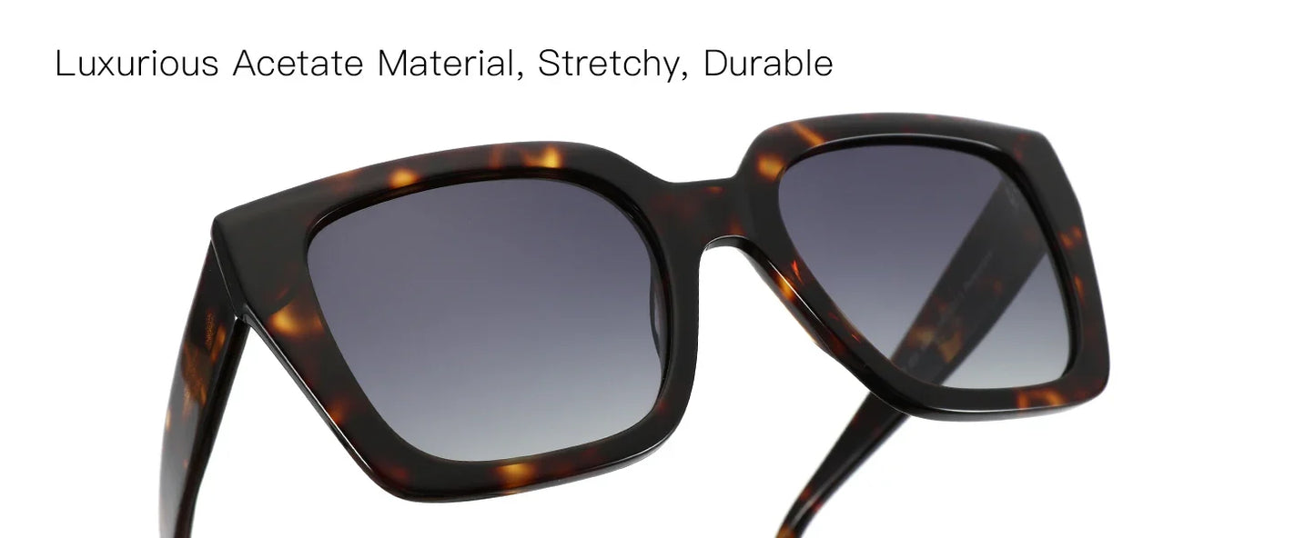 Trend Square Polarized Sunglasses Women Uv400 Protection Shade Ultra Light Acetate Fashion Sun Glasses ZS6217