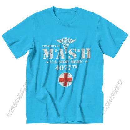 Vintage Mash Tv Show Men T Shirt 100% Cotton Tee Tshirts Summer T-Shirt Gift Women Unisex Clothes Novelty Design