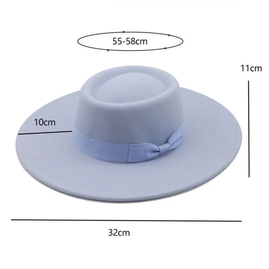 Fashion Retro Bow Ladies Cap Women Bowler Hat Derby Hat Fedora Wide Brim