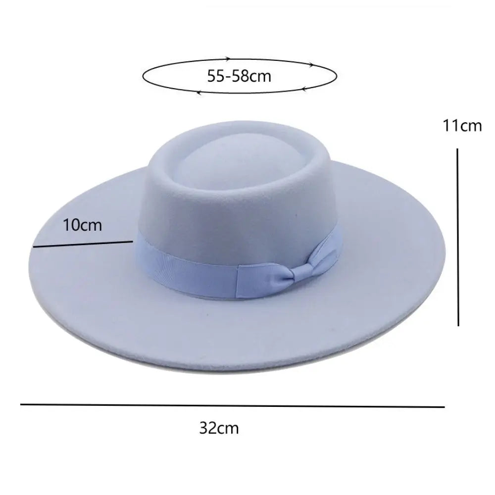 Fashion Retro Bow Ladies Cap Women Bowler Hat Derby Hat Fedora Wide Brim