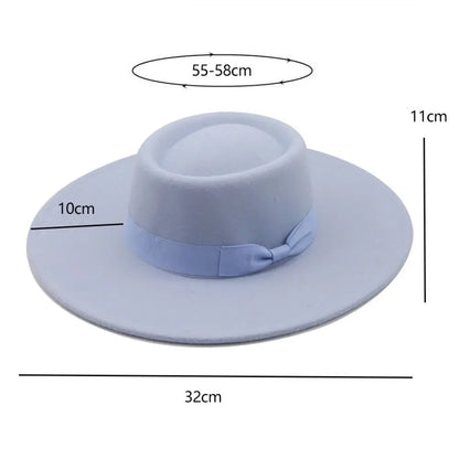 Fashion Retro Bow Ladies Cap Women Bowler Hat Derby Hat Fedora Wide Brim