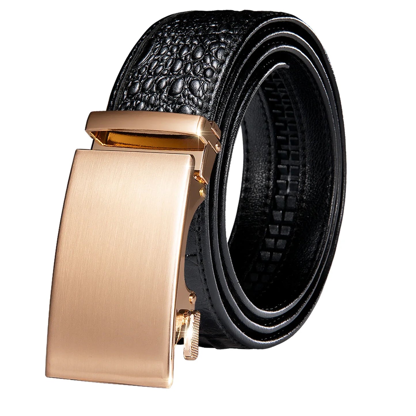 Crocodile Designer Luxury Genuine Leather Belts for Men Casual Jeans Belt Strap Gold Automatic Buckle Black Belt PD-2036