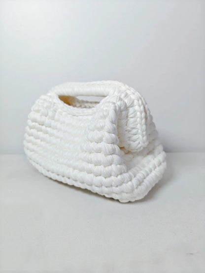 Yingzi Small Crochet Cluth Bag with Handle Handmade Evening Bag Makeup Bag