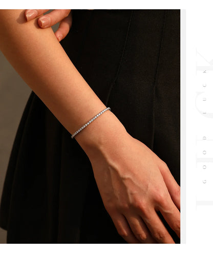D Color VVS1 Moissanite Tennis Bracelet 925 Sterling Silver Single Classic Bracelets With Box for Women Man Fine Jewelry