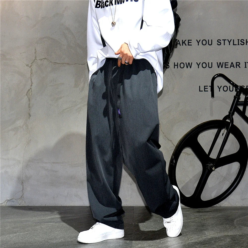 Japanese Vintage Casual Baggy Pants Mens Clothing High Quality Trend Straight Pants Fashion Loose Trousers Streetwear Pants Male