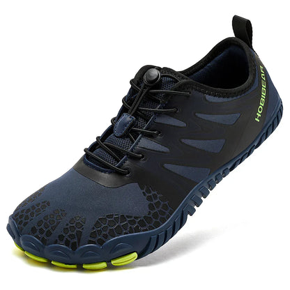 Wide Toe Barefoot Shoes for Unisex Artificial Leather Outdoor Walking Sneakers Zero Drop Minimalist Elastic Band Shoes