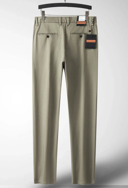 97% Cotton Straight Casual Pants Business formal Black Blue Stretch Mens Trousers Khaki Brown Mens Pants