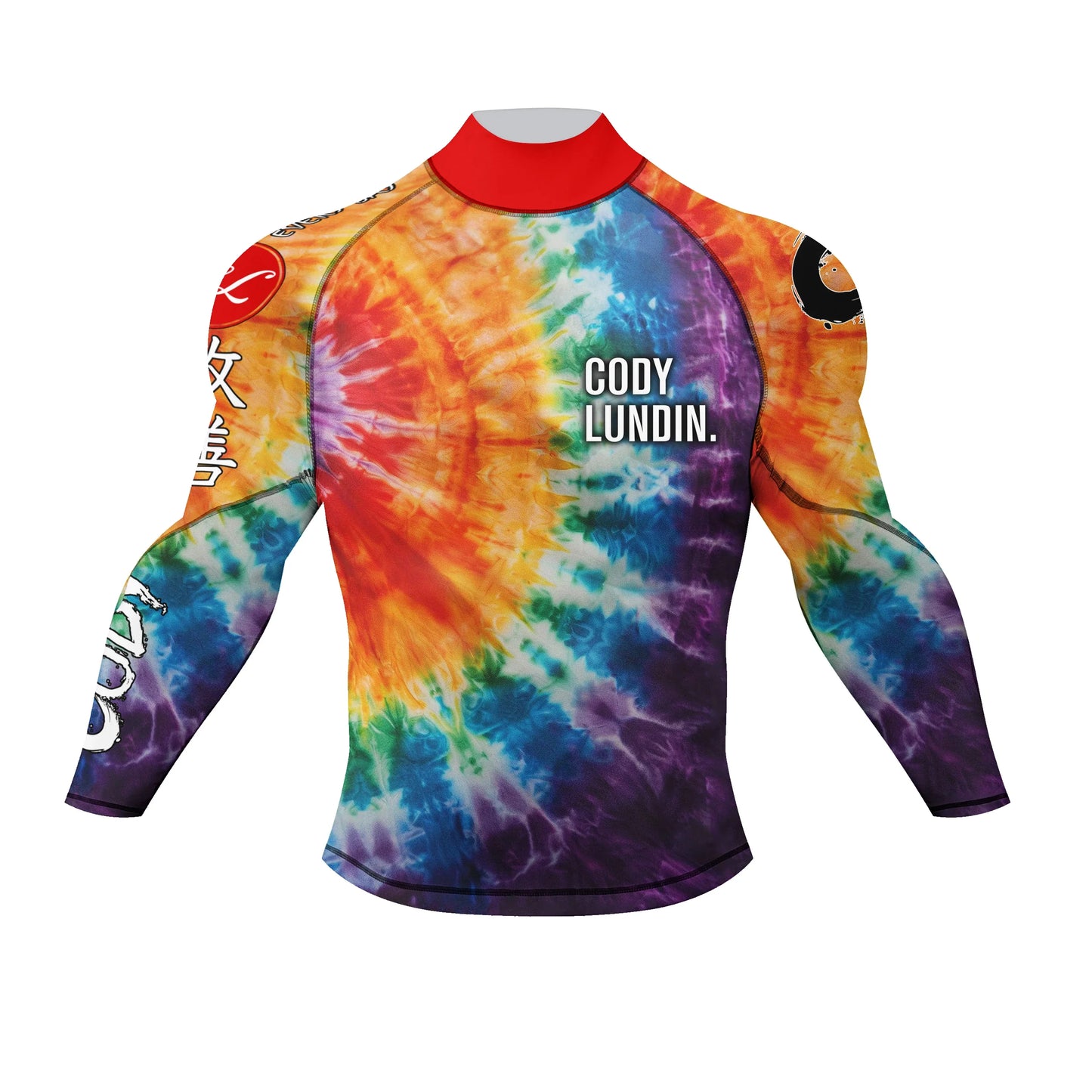 Cody Lundin Mock Neck Men Compression Long Sleeve Fitness Shirt Grappling Boxing Jersey, MMA Jitsu BJJ Rash Guard With Anti Slip