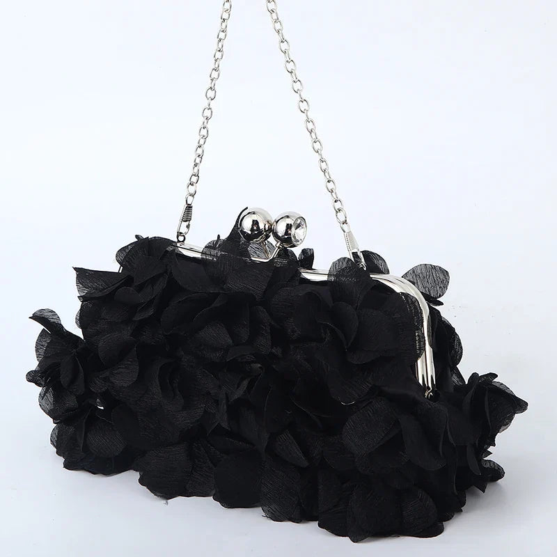 Flower Dinner Purse Designer Floral Chain Crossbody Bride Handbag Clutches Woman Petal Evening Party Clutch Wedding Dress Bag