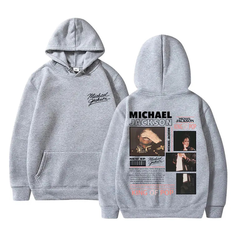 Michael Jackson King of Pop Graphic Hoodie Men Women Vintage Gothic Rock Sweatshirt Male Hip Hop Punk Oversized Pullover Hoodies