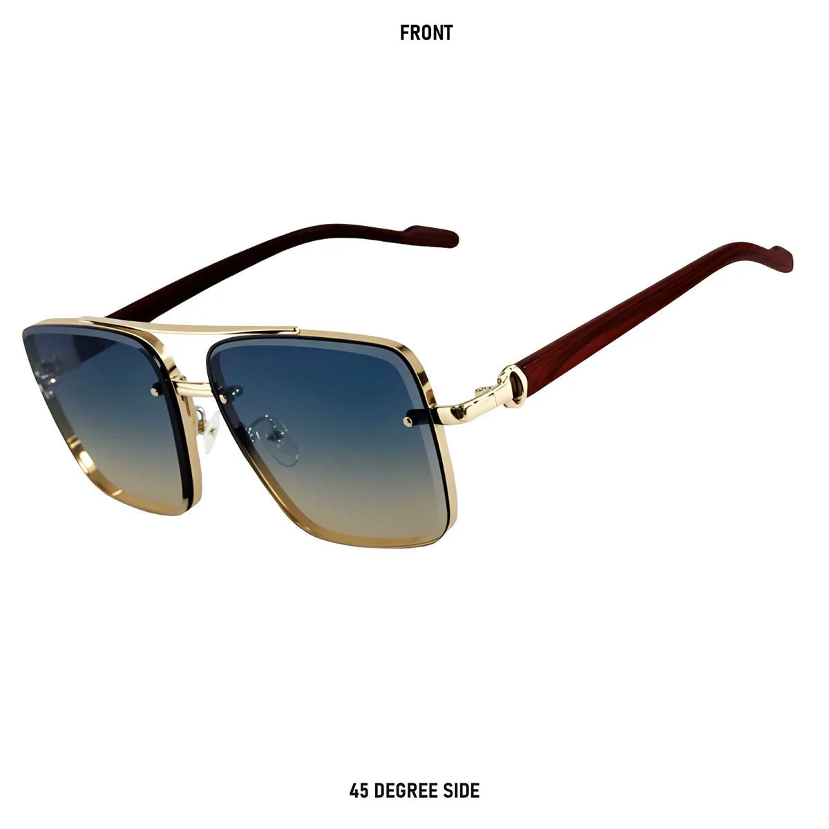 UV400 Protection Square Sunglasses Women Trendy Beach Vacation Brand Design Wooden Vintage Retro Sunglass Men Fashion Glasses