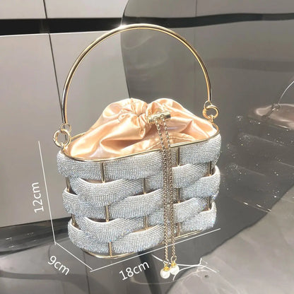 Rhinestones Evening clutch Bag Purses and handbag luxury Designer shoulder bag Shiny Crystal Clutch purse bucket bag