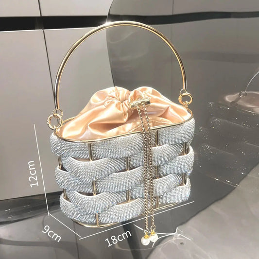 Rhinestones Evening clutch Bag Purses and handbag luxury Designer shoulder bag Shiny Crystal Clutch purse bucket bag