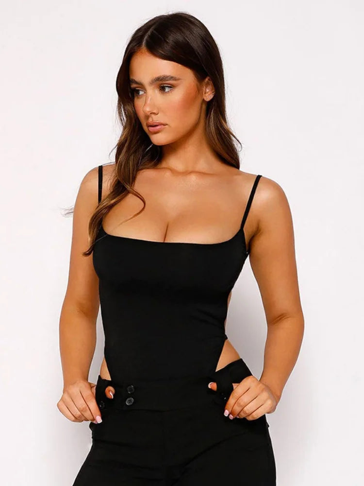 Black Slim Sexy Bodysuit Lingerie Backless Corset Top Patchwork Bodys Para Mujer De Vestir Summer Fashion Trends Women Clothing