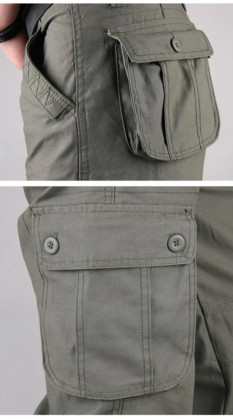 6 Pockets Tactical Cargo Pants Men's Loose Trousers Joggers  Hunting Large Size Casual Pants For Male Outdoor Work Overalls