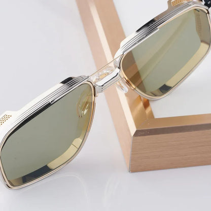 Jagger Limited Edition Sunglasses Square Metal 10th Anniversary Handmade Double Bridge Alloy Gradient UV400 High Quality Glasses
