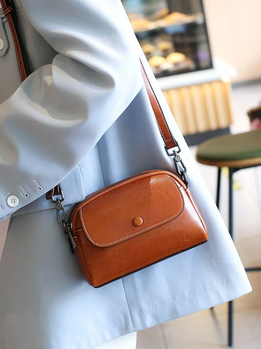 mini small genuine leather vintage bag Crossbody Bag luxury mobile phone shoulder bag  women mobile bag for women