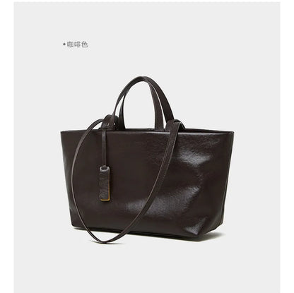 Luxury Women's Shoulder Bag Soft Leather Large Capacity Square Fashion Tote Bag Korean Fashionable Handbag Shopping Underarm Bag