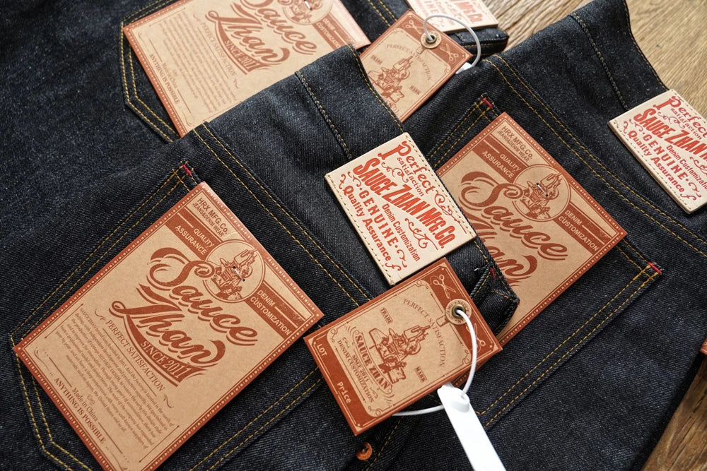 Summer Sanforized Selvedge Denim Jeans Cotton-ramie Men's Jeans Loose Fit High Rise 10oz