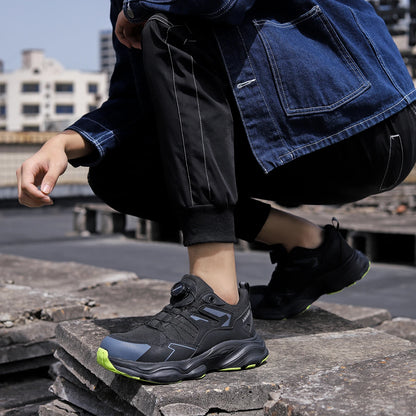 Mens Steel Toe Safety Shoes with Anti-Smash Industrial Shoes Non-Slip Hiking Boots Breathable Mesh for Construction/Warehouse