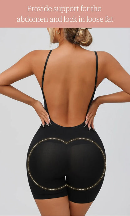 Seamless Low Back Bodysuit Shapewear Women Butt Lifter Smooth Body Shaper Backless Slimming Sheath Flat Belly Corset Underwear