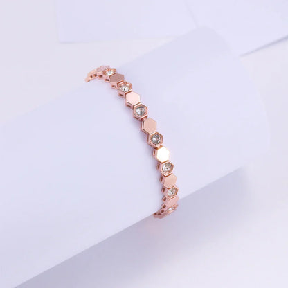 Jewelry Embellished with Premium Swarovski Crystals Bracelet  for Women Quality Brass with 18K White Gold Plated