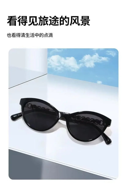 2025 New Fashion Cat Eye Sunglasses Women Hollow Chain Legs Sun Glasses Ladies Classic Goggle Oculos De Sol UV400 Sunshade