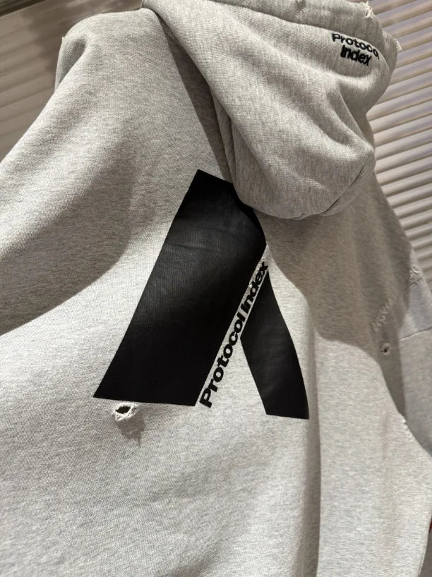 2026 Patchwork ARMY Vintage Damaged Cardigan Pullover Men Women Best Quality Hoodie