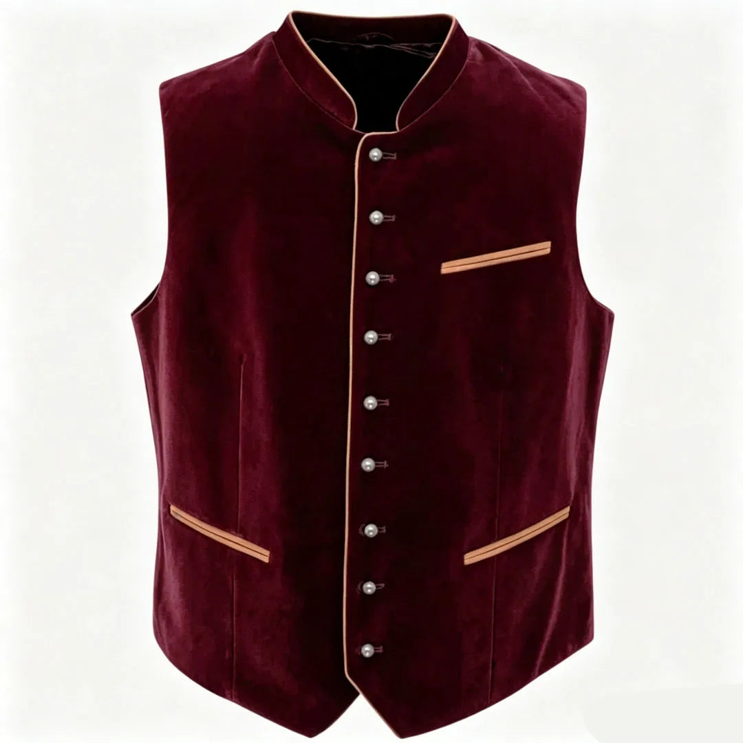 Men Vest Black Suede Velvet High Neck Single Breasted Waistcoat For Wedding Banquet Business Work Casual Daily Men Suit Vest