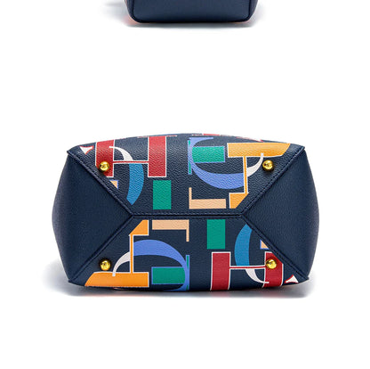 Seasonal New Arrival Fashionable Classic Women's Bucket Bag Color-Blocked Letter Print Design Women's New Shoulder Bag