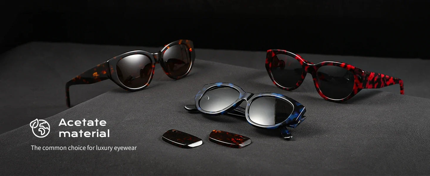 Women Butterfly Acetate Polarized Sunglasses Thick Frame UV400 Protection Sun Glasses Fashionable Ladies Shopping Gift