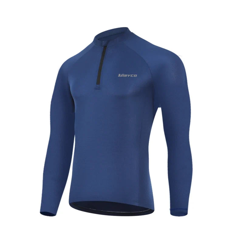 Men Cycling Jersey Long Sleeve Mountain Bike Shirt Three Pocket safty Reflective Cycling Jacket Sportswear Camisetas De Hombre