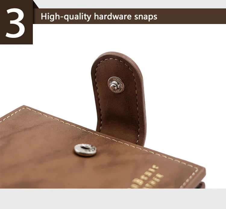 New Short Men Wallets Slim Card Holder Quality PU Leather Brand Male Wallet Small Photo Holder 3-fold Bag Frosted Men's Purses