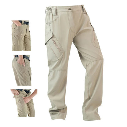 Men's Tactical Cargo Pants Military Style Joggers with Multiple Pockets Outdoor Elastic Waist for Spring Autumn Hiking Camping