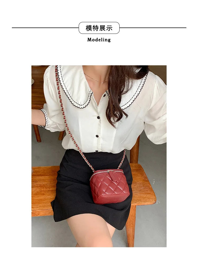 Mini Lingge Shoulder Bag Luxury Designer Bags for Women 2023 Fashion Chains Crossbody Bag Box Handbags Lipstick Coins Purses New