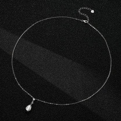 Exquisite 7x10mm Pear Cut Moissanite Pendant Necklace With Certificate for Women 925 Sterling Silver Chains Jewerly Gift