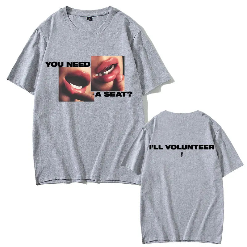 Hit Me Hard and Soft You Need A Seat I'll Volunteer Same Style T-shirts Men Women Fashion Pop Music T Shirts Oversized T-shirt