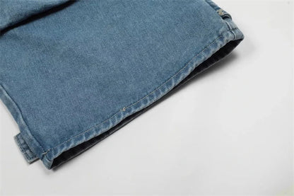 Y2K Cargo Jeans Women's Baggy Wide Leg Multi-Pocket Fashion Denim Pants Harajuku Streetwear Female Vintage Loose Casual Pants