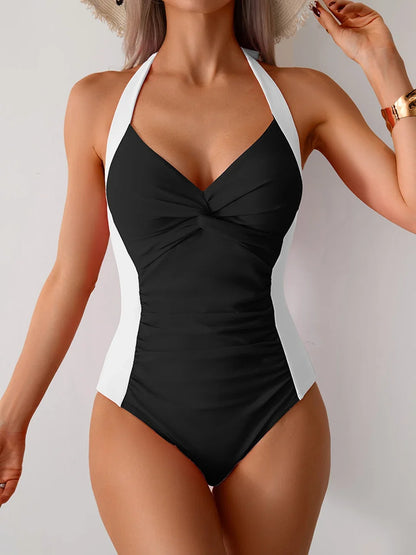 Plain Ruched Fashion Swimsuit Women 2026 One Piece Lace Up Swimwear Female Bathers Bathing Swimming Bodysuit Summer Beachwear