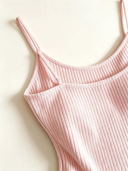 Sleeveless Knit Bodysuit Hot Summer Sexy Bodycon Off Shoulder Halter Tops Casual Street Bodice For Women ClubWear