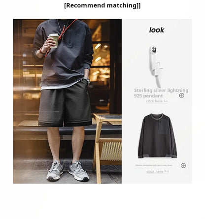 Outdoor Double Zippers Shorts Men's Summer Breathable Running Sport Shorts Lightweight Quick-Dry Training Street Bottoms