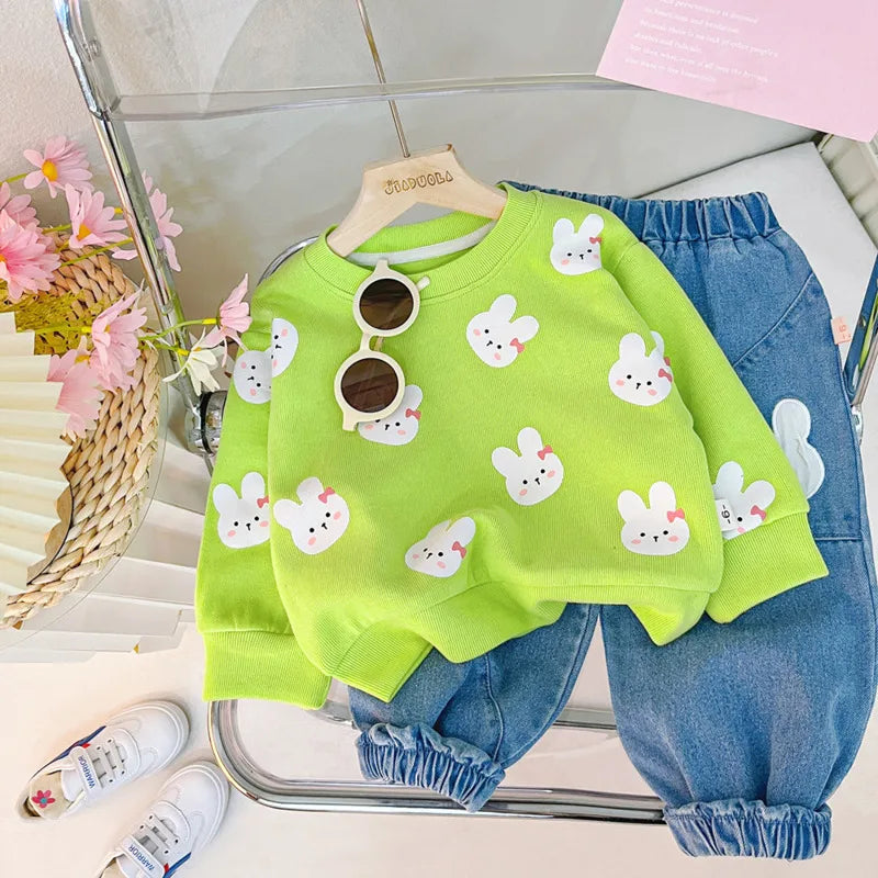 New Spring Autumn Baby Girl Clothes Children Boys Casual Cartoon T-Shirt Pants 2Pcs/Sets Toddler Sports Costume Kids Tracksuits