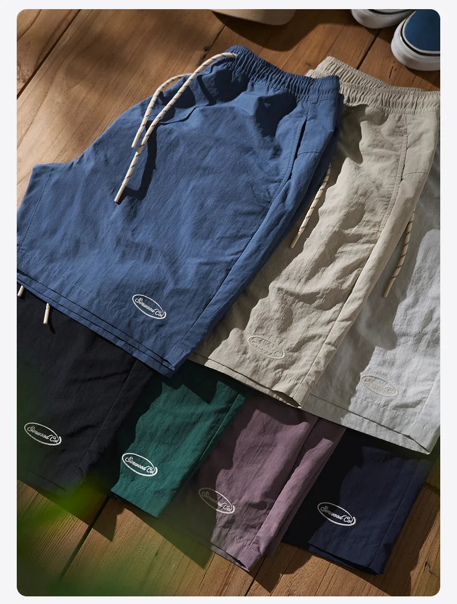 Quick Dry Nylon Shorts Loose Fit 130gsm Lightweight Summer Men's Essential Daily Wear Breathable Beach Shorts For Men