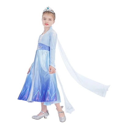 LED Light Elsa Dresses for Girls Costume Kids Cosplay Carnival Princess Children Gowns Clothing Party Dresses Outfits 2-10Yrs