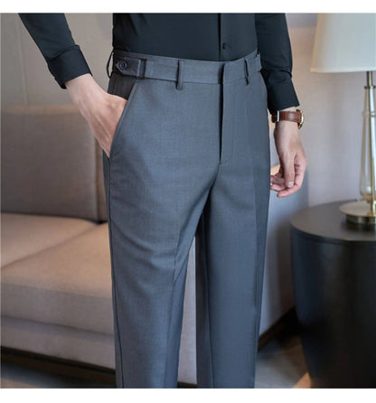 Neapolitan Fashion Business Casual Pants Men's Straight Leg Slim Fit Suit Pants Formal Office Social Wedding Dress Pants